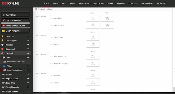 Inside look at BetOnline — a trusted name in college football online betting.